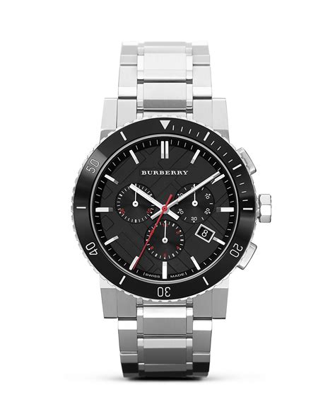 burberry silver ceramic and stainless steel watch 42mm|men's burberry watch sale.